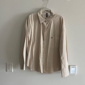 Classic Beige Striped Shirt